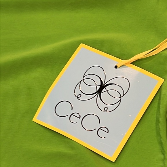 NWT CeCe Puff Sleeved Blouse Brilliant Lime Green Size Small - Picture 5 of 9